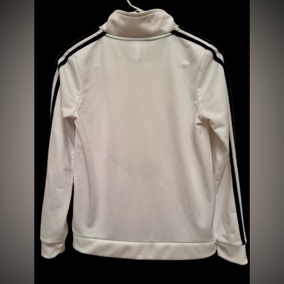 Adidas Boys Youth Medium (10/12) White 3-Stripe Track Jacket - Picture 8 of 8
